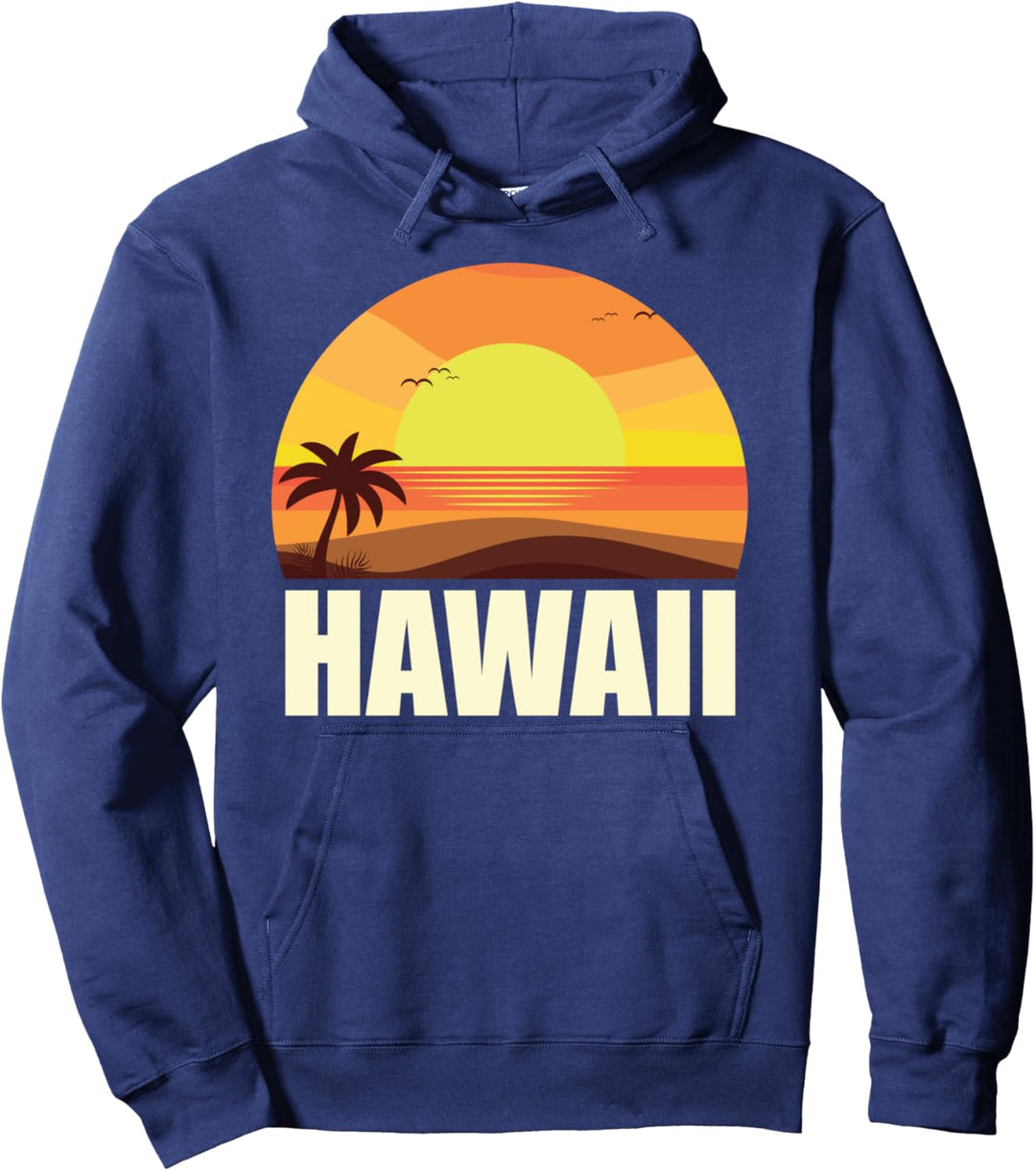 Tropischer Sommer Hawaiinische Palmen Sonnenuntergang Hawaii Pullover Hoodie
