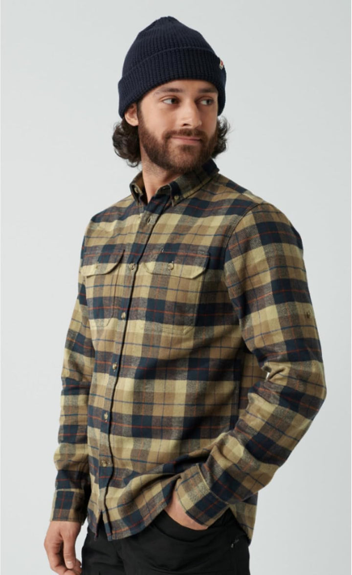 Fjällräven Herren Flanellhemd Sarek Heavy S Dark Sand, S Dark Sand