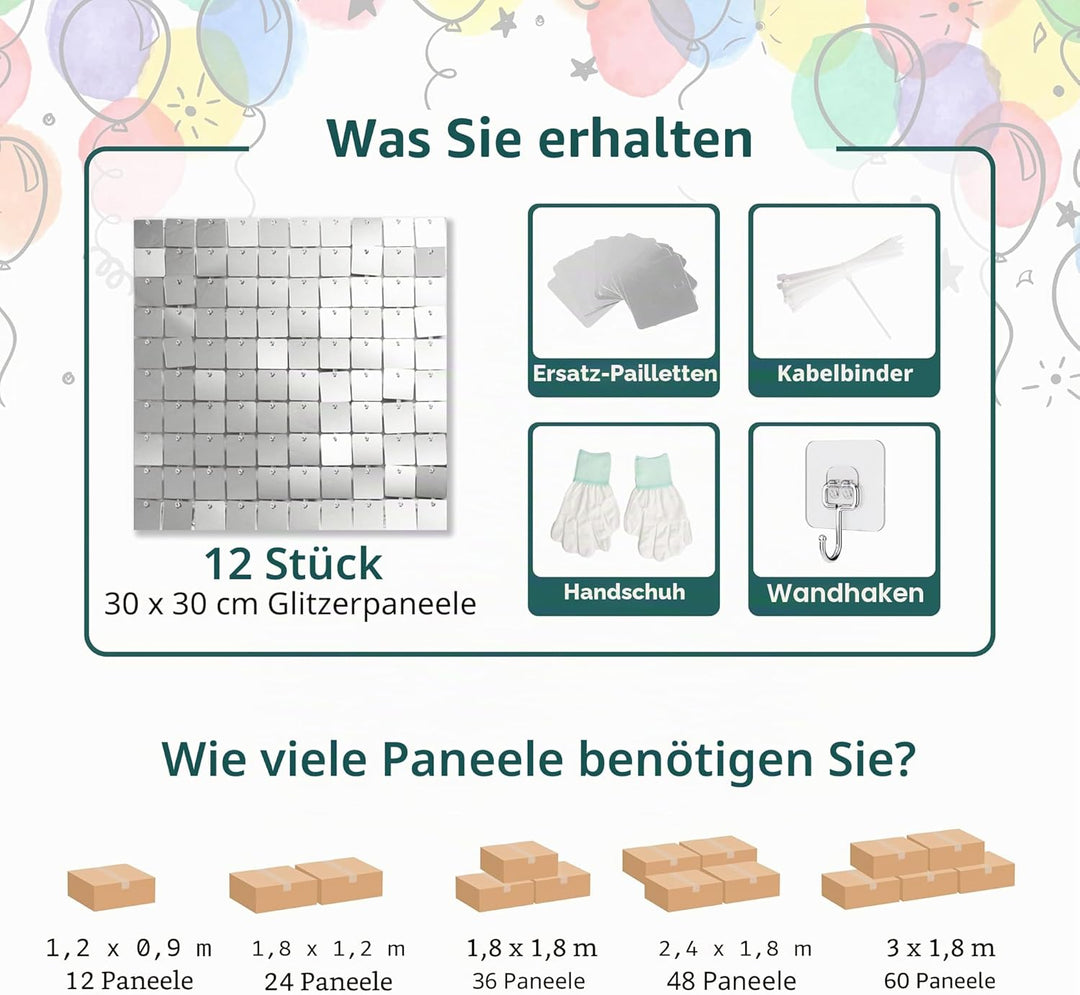 Kate Schimmernde Wand Hintergrund Silber Quadratisch Pailletten Glitzer Foto Hintergrund Paneel Deko