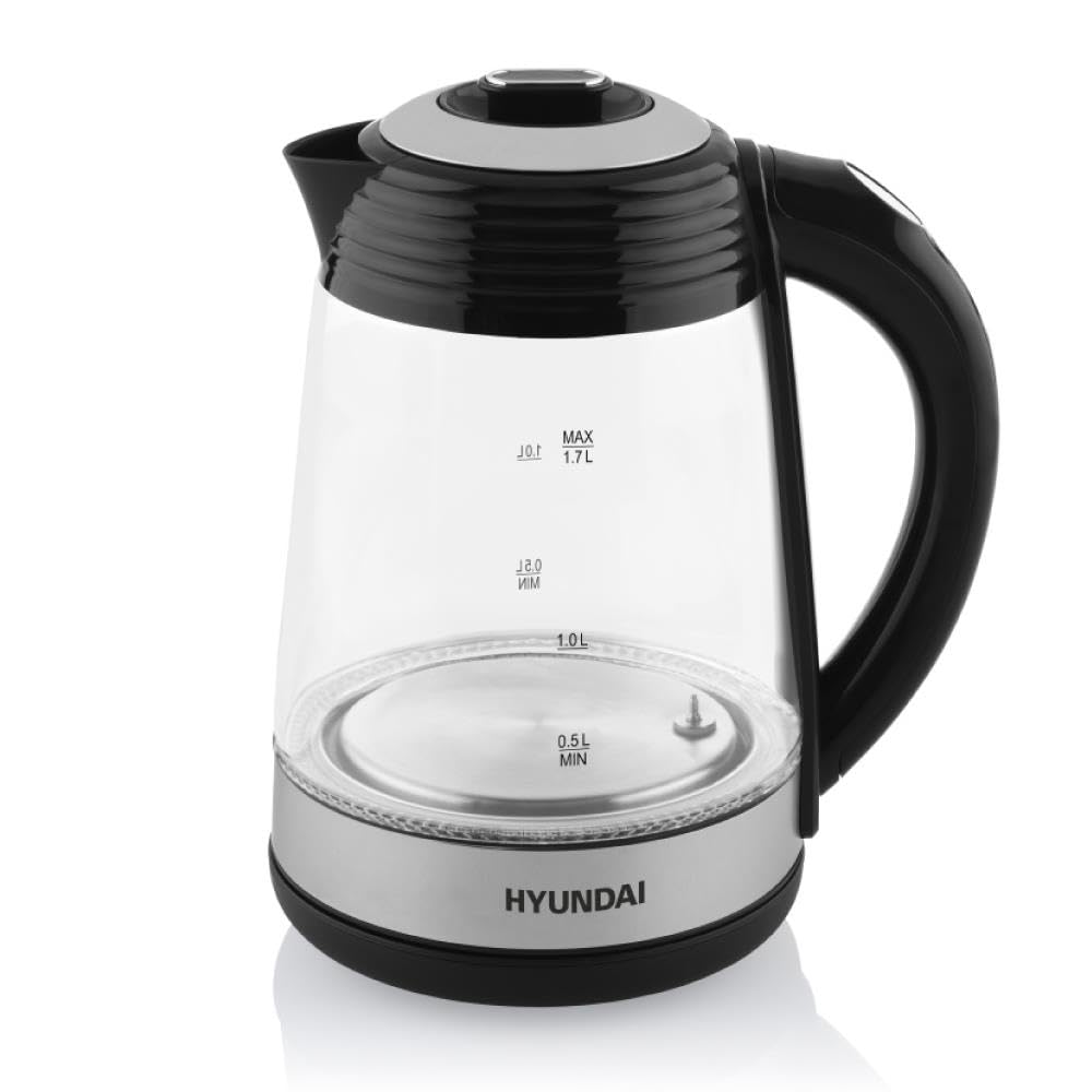 HYUNDAI VK 780 Glas Wasserkocher mit 7 Temperatureinstellungen I 40-100°C I LED Beleuchtung I Warmha