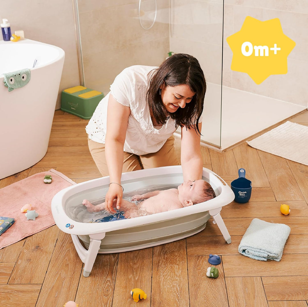 Badabulle Faltbare Babybadewanne - Ultrakompakt - 35L - Rutschfeste Füsse - Abflussstopfen & Tempera