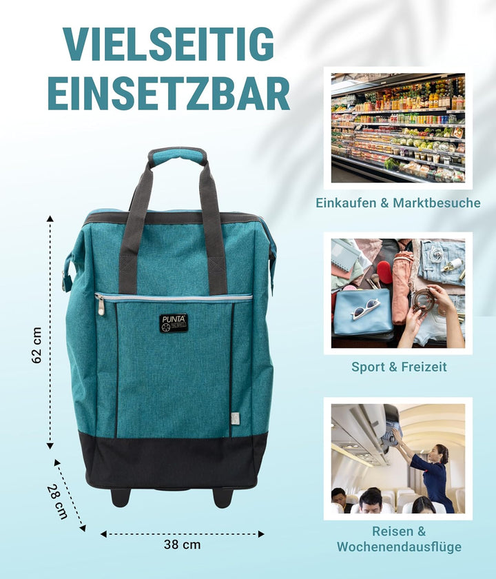 Punta einkaufswagen 38 x 62 x 28 cm Polyester hellgrün 38x62x28cm Petrol, 38x62x28cm Petrol