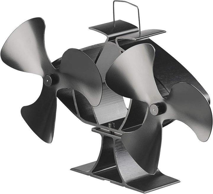 Carlo Milano Kaminlüfter: Stromloser Kaminofen-Doppel-Ventilator, je 3 Lüfter-Blätter, ab 65 °C (Kam