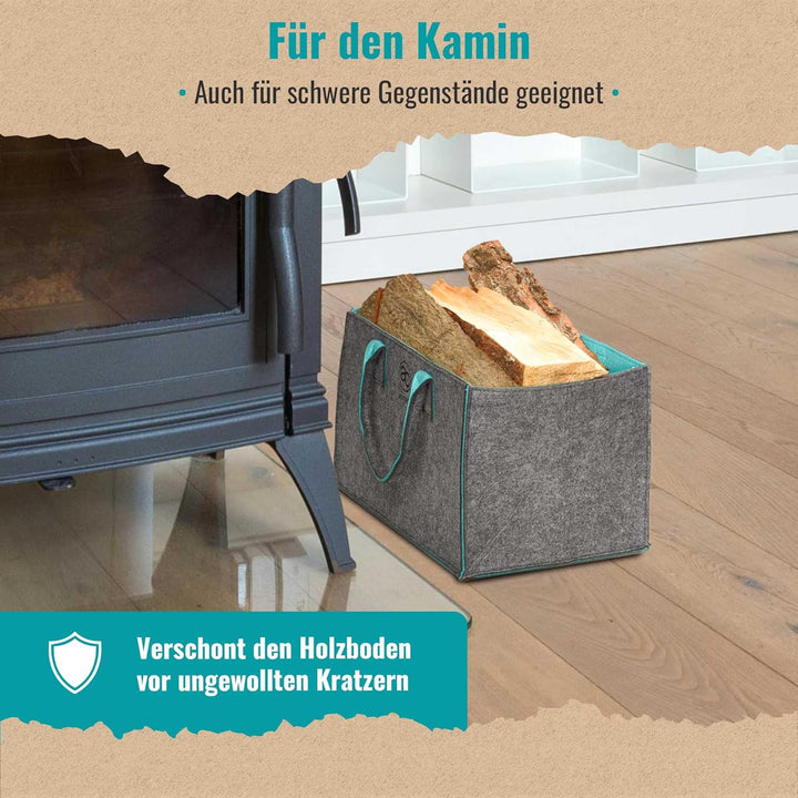 achilles Filzkorb - stylische Filz-Tasche - praktische Einkaufs-Tasche aus Filz - Transport-Box mit