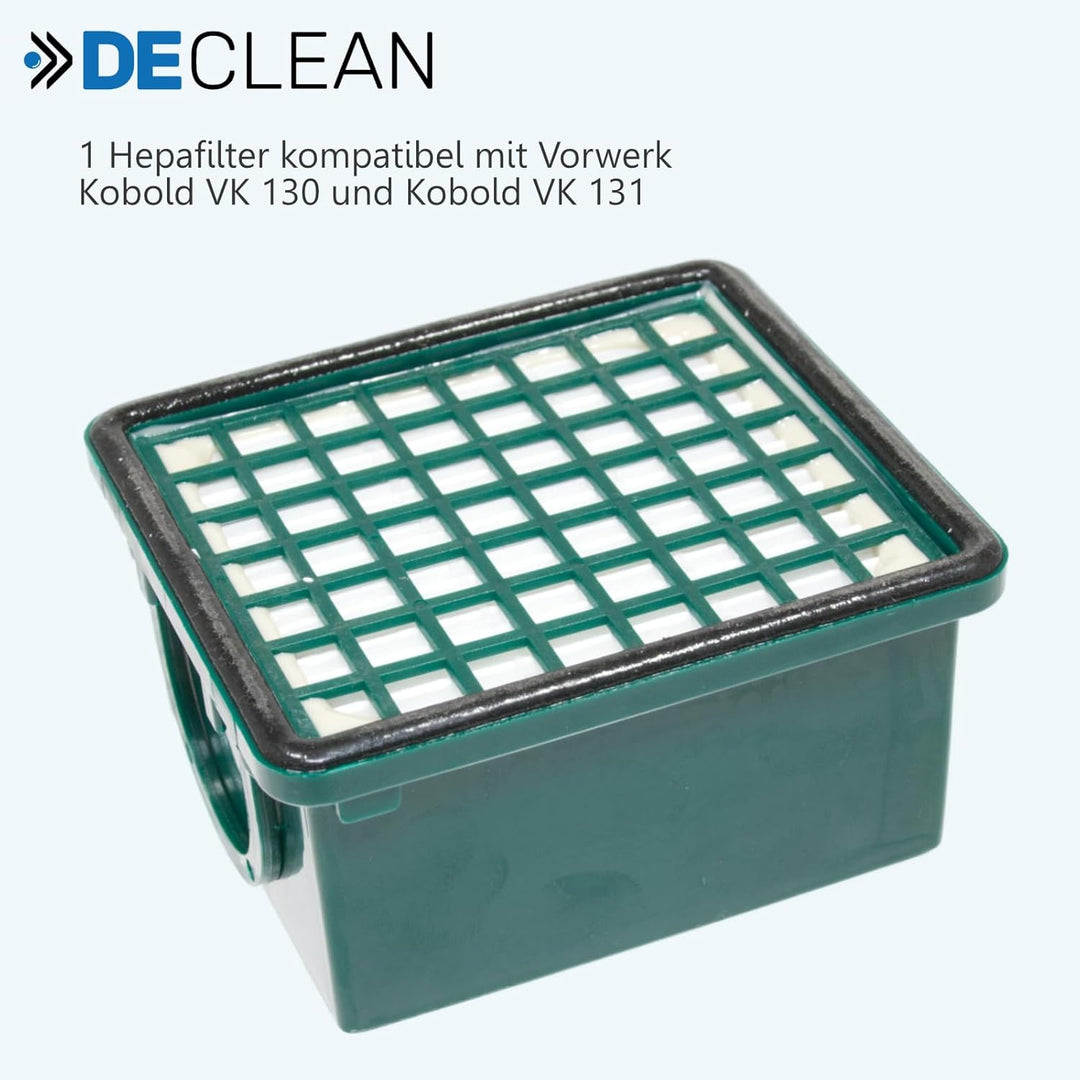 DeClean 1 x HEPA-Filter, 1 x Aktiv-Geruchsfilter Motorfilter 1 Set Bürsten rot/weiss kompatibel mit