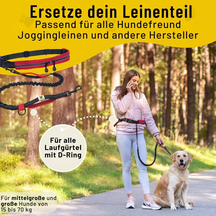Hundefreund Bungeeteil für Joggingleine | Verlängerung für Hundeleine | Ersatzleine mit elastischem