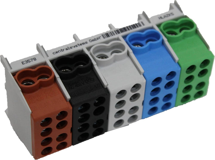 Hauptleitungs Abzweigklemme 5 polig für Hutschiene - VDE GEPRÜFT & MADE IN GERMANY - Strom Verteiler