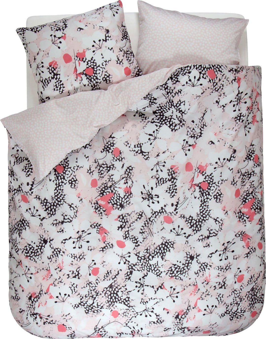 Esprit Puako Mako-Satin Bettwäsche, 155x220 + 1x 80x80, Coral pink