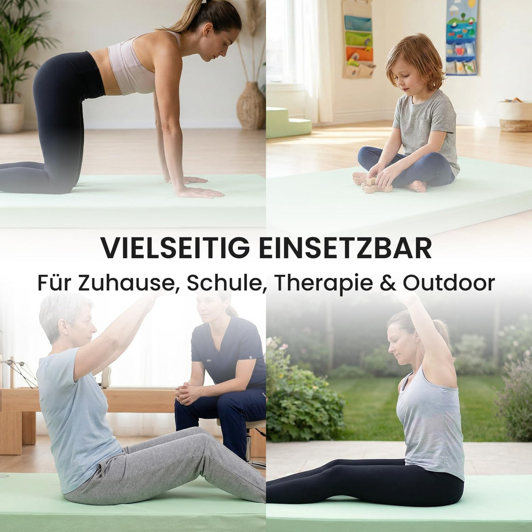 Jeflex - Weichbodenmatte & Turnmatte 100 x 70 x 8 cm MADE IN GERMANY/Gymnastikmatte tragbar/platzspa