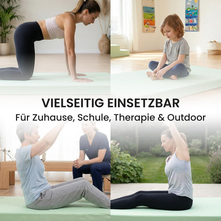 Jeflex - Weichbodenmatte & Turnmatte 100 x 70 x 8 cm MADE IN GERMANY/Gymnastikmatte tragbar/platzspa
