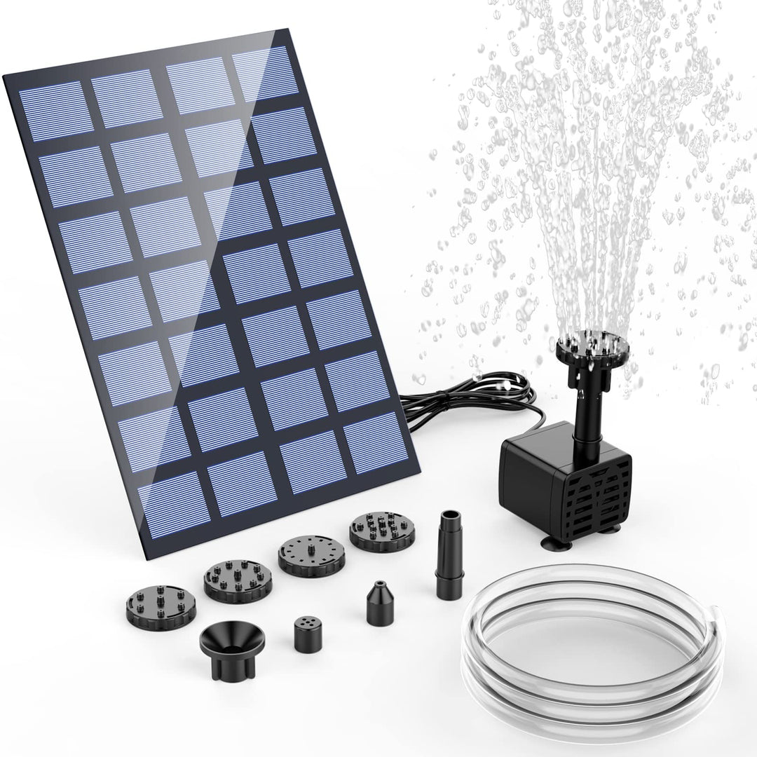 AISITIN Solar Springbrunnen für Aussen 2,5W, Solarbrunnen für Draussen Upgrade Solarbrunnen mit 1,2M