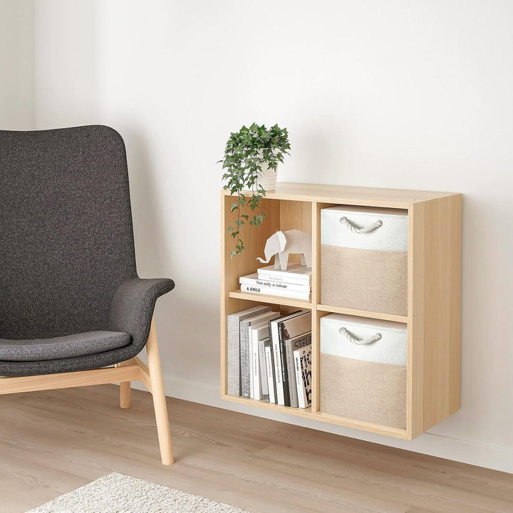 Zusammenklappbare Aufbewahrungsbox mit Griffen Stoff Aufbewahrungskorb für Regale Schränke und Schrä