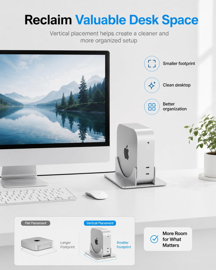 SNANSHI Mac mini M4 Ständer Vertikal, Heavy-Duty Metal Desktop Ständer für 2024 Mac mini M4 M4 Pro,