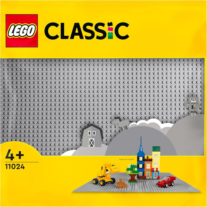 LEGO Classic Mittelgrosse Bausteine-Box, Konstruktionsspielzeug & Classic Graue Bauplatte, quadratis