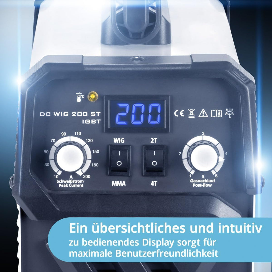 STAHLWERK DC WIG 200 ST IGBT - Kombi WIG Schweissgerät mit 200 Ampere und MMA E-Hand, 7 Jahre Herste