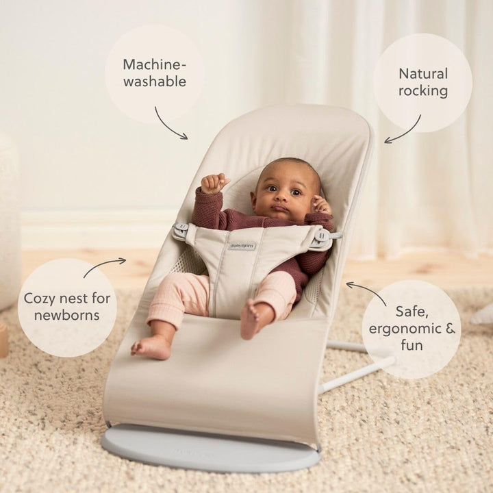 BabyBjörn Balance Soft Hängematte, Stoff/Jersey, Tri-Fabric, Hellbeige