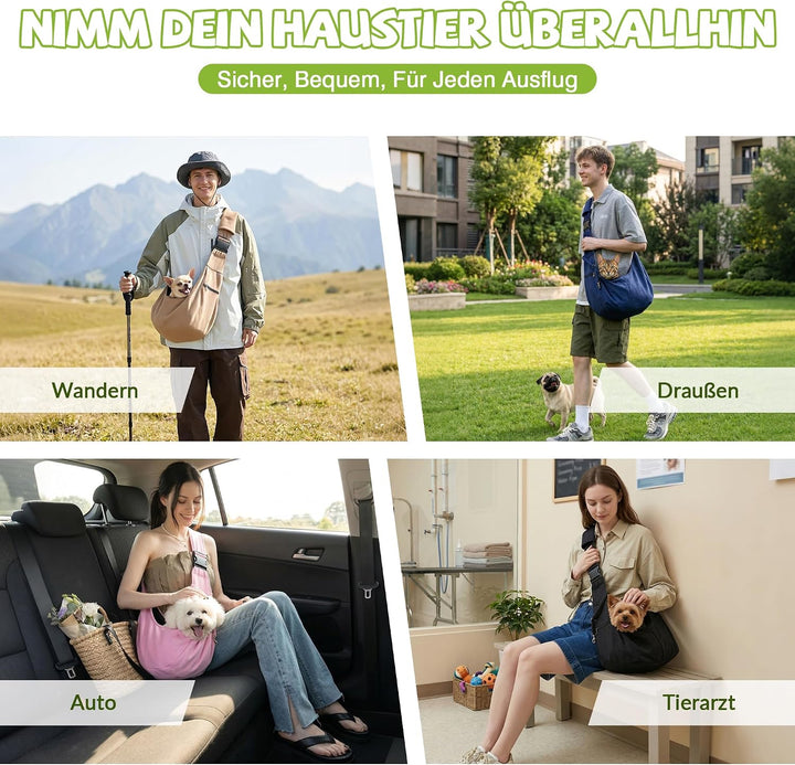 ALLSOPETS Hundetragetasche Atmungsaktive Bequeme Haustier Tragetasche für Kleine Hunde Katzen Sicher