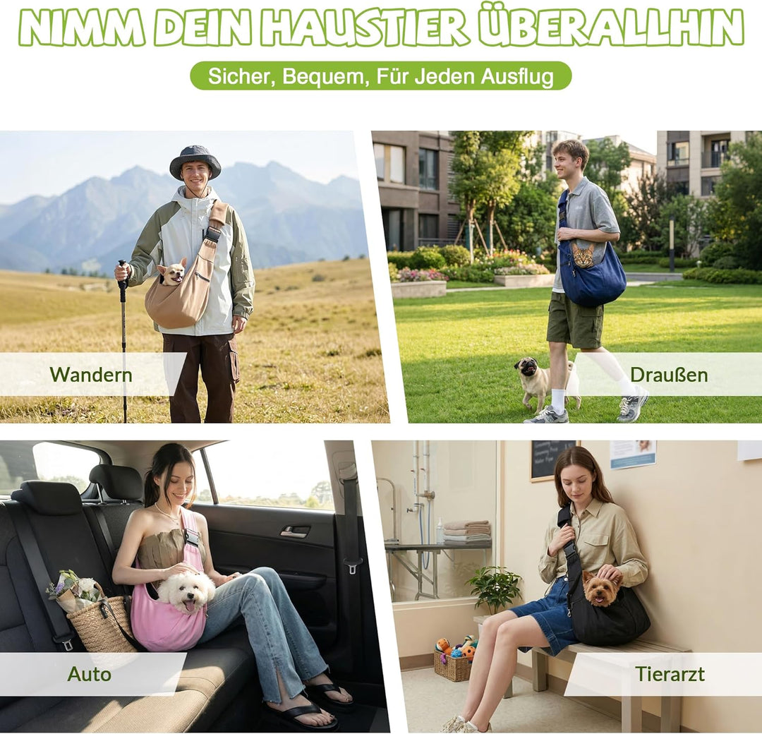 ALLSOPETS Hundetragetasche Atmungsaktive Bequeme Haustier Tragetasche für Kleine Hunde Katzen Sicher
