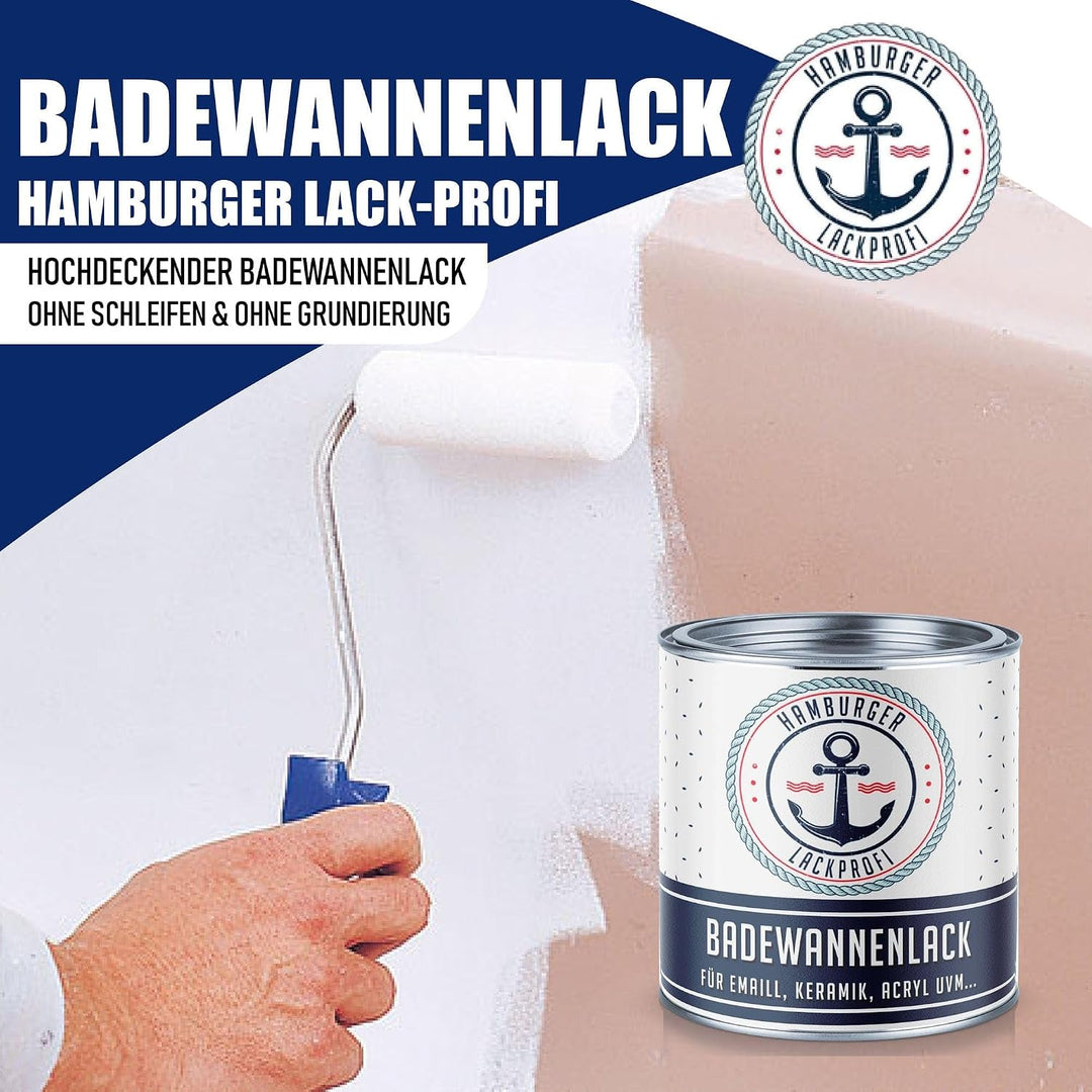 Badewannenlack GLÄNZEND Betongrau RAL 7023 Grau Badewannenbeschichtung Emaille Farbe // Hamburger La