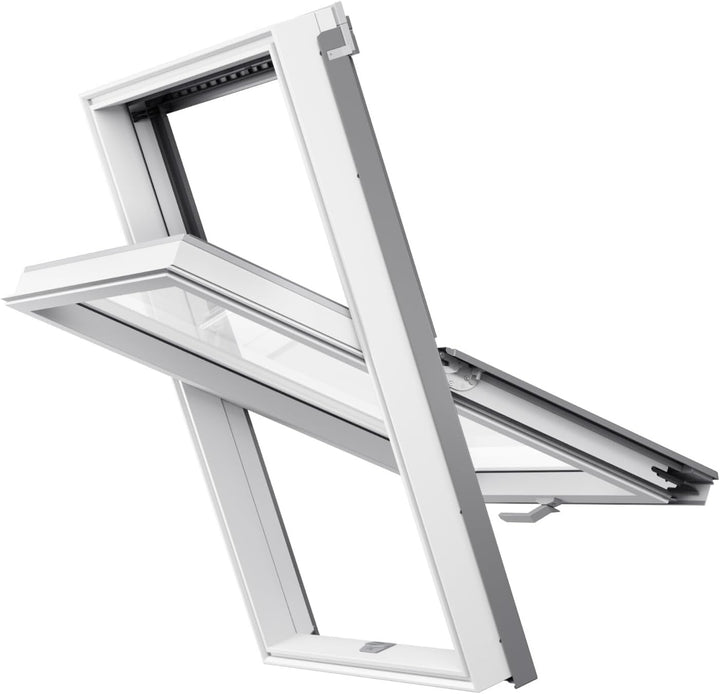 BAUBAY 66x118 cm Dachfenster aus Kunststoff | Fenster mit 3-fach Verglasung | inkl. Eindeckrahmen fü