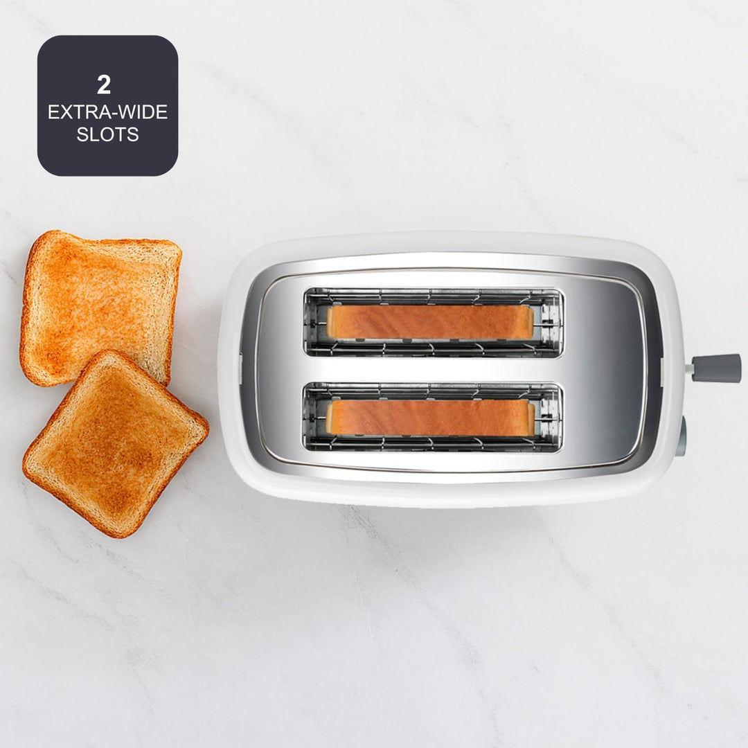 Black+Decker + Decker BXTO820E - Toaster 820W. 2 breite Toastschlitze. 7 Röstgradstufen. Automatisch