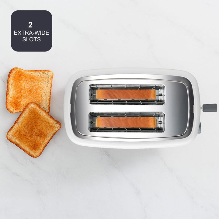 Black+Decker + Decker BXTO820E - Toaster 820W. 2 breite Toastschlitze. 7 Röstgradstufen. Automatisch