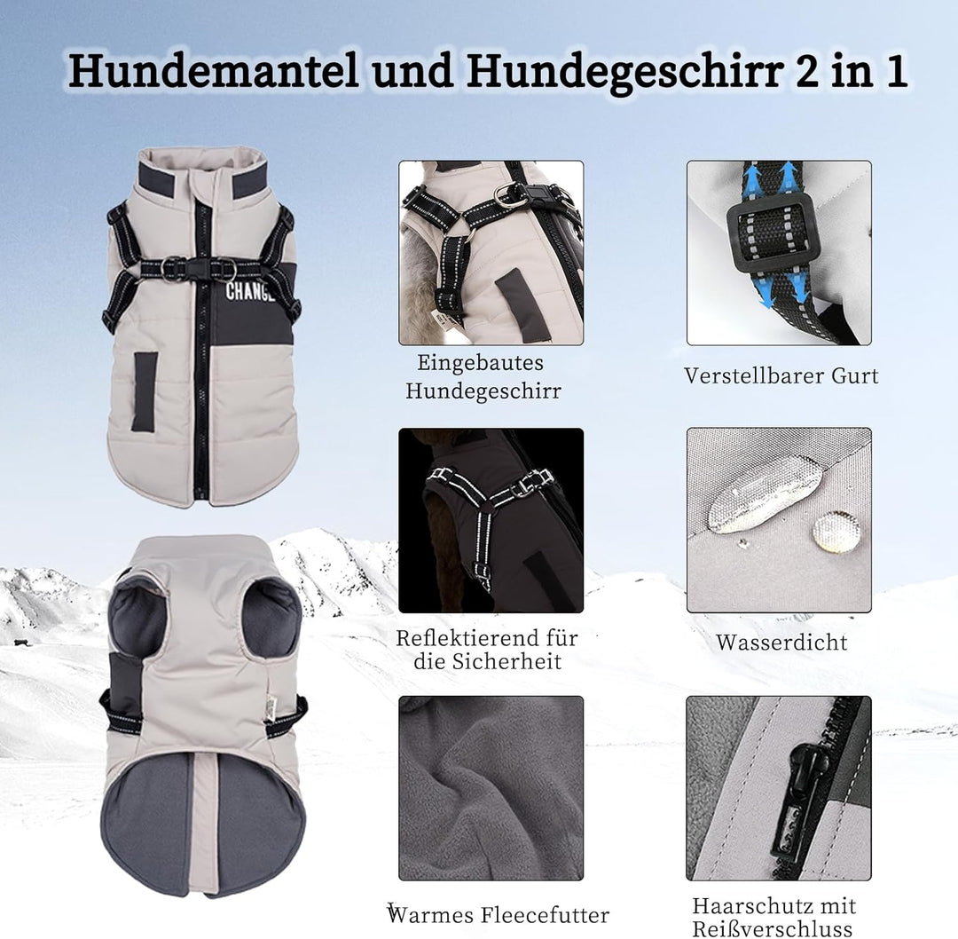 Hundemantel Winter Hundejacke Hundegeschirr Mantel Welpenmantel Jacke Weste Kleidung Kleines Hundege