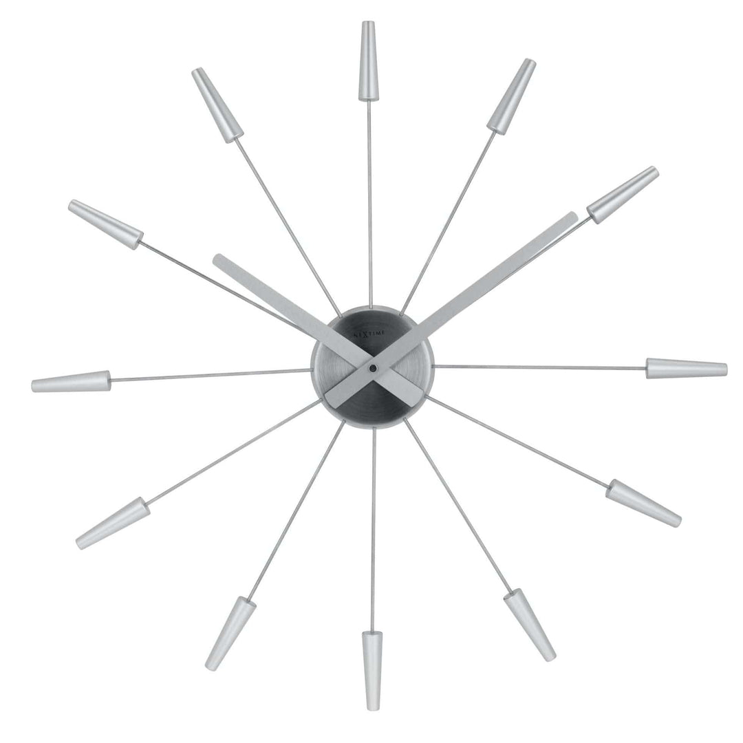 Nextime 2610zi Wanduhren, Metall und Kunststoff, Silberfarben, Ø 58 cm