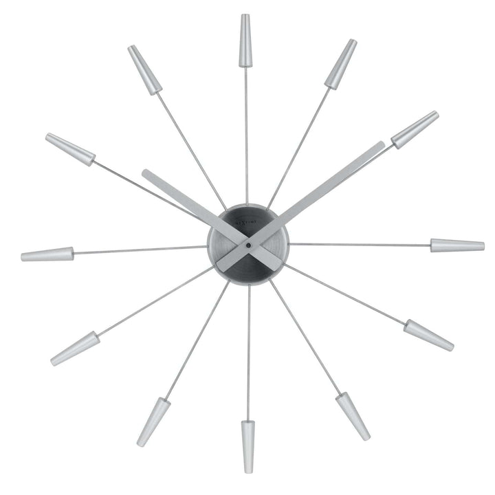 Nextime 2610zi Wanduhren, Metall und Kunststoff, Silberfarben, Ø 58 cm