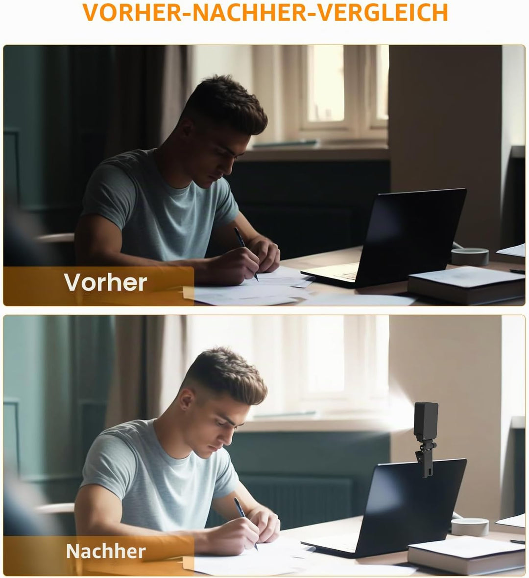 Suptig Mini-Video-Licht, Selfie-Licht für Kamera, Telefon, Gopro, DJI Action, Laptop usw.