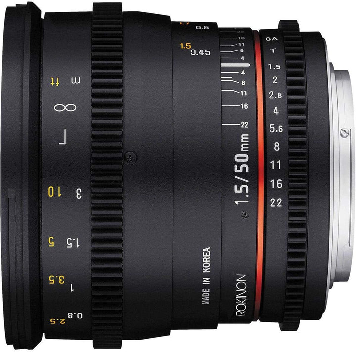 Rokinon DS50M-NEX Cine DS 50mm T1.5 AS IF UMC Vollbild-Cine Weitwinkelobjektiv für Sony E-Mount Kame