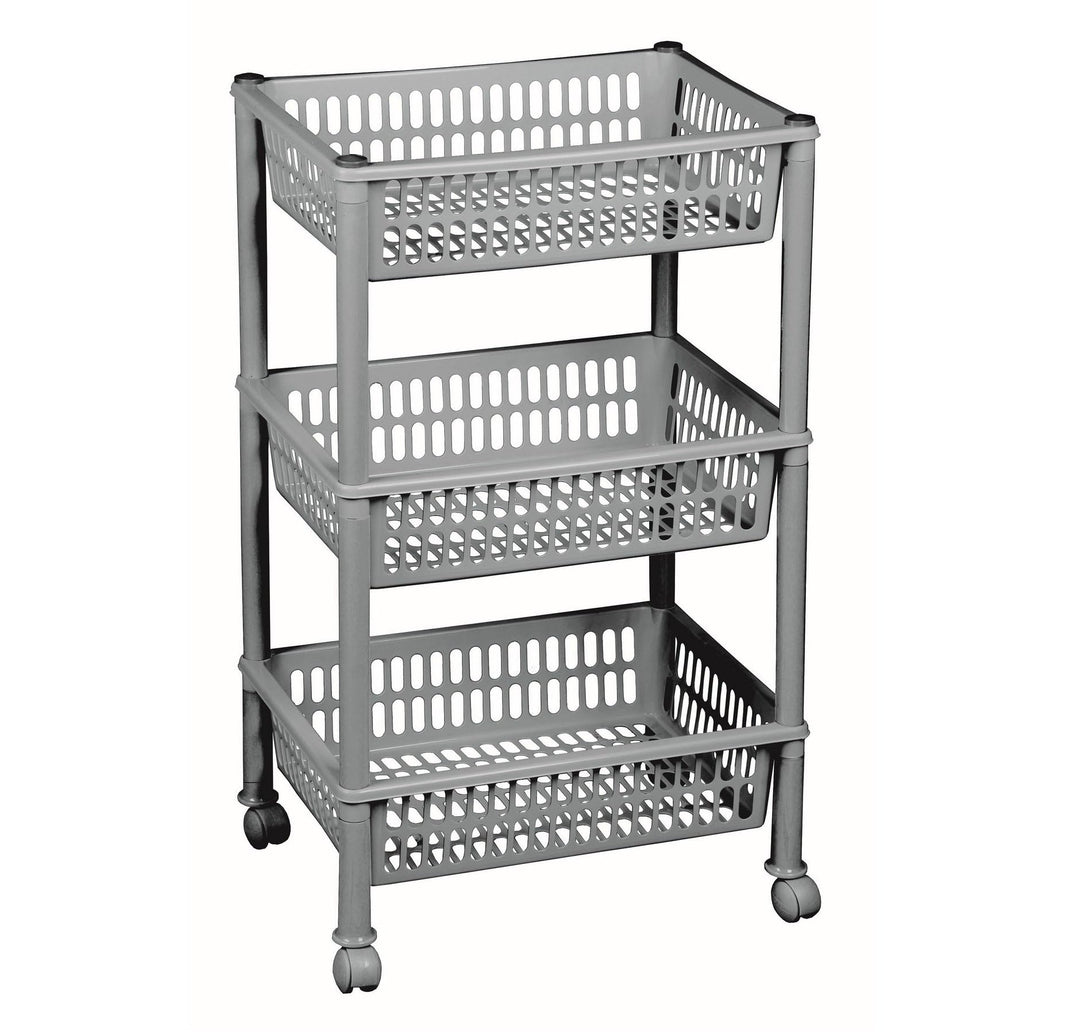 Plast Team Öko Trolley mit 3 Körben, Silber, One Size Einheitsgrösse Silber, Einheitsgröße