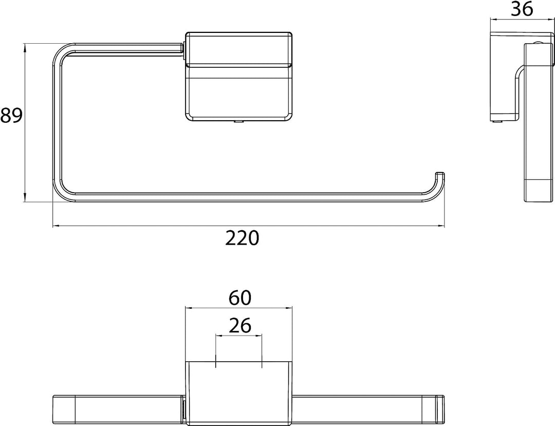 EMCO Cue Handtuchring zur Wandmontage, eleganter Handtuchhalter mit Öffnung rechts, hochwertiger Gäs