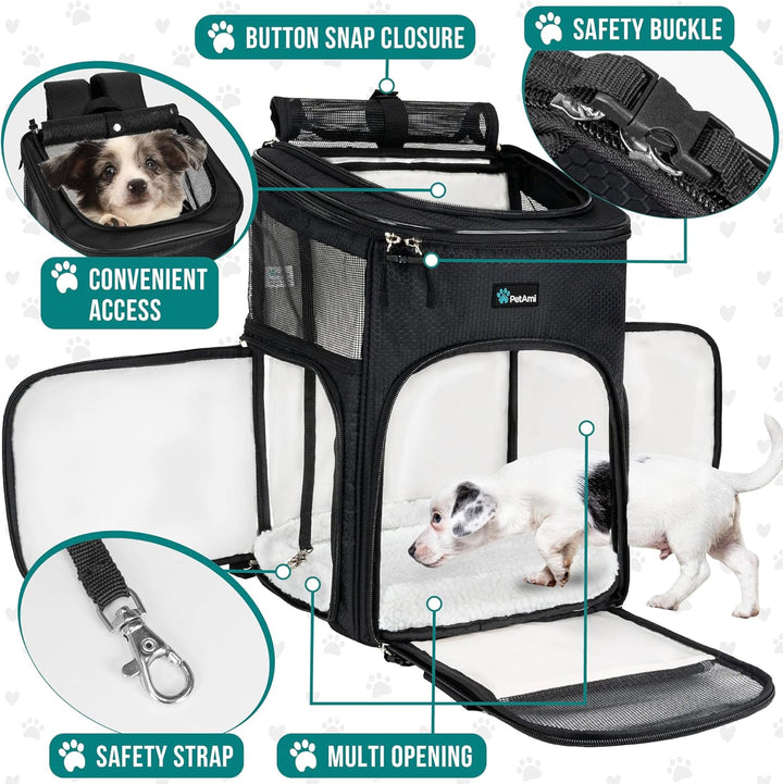 PetAmi Hunderucksack, von Fluggesellschaften zugelassene Rucksäcke für kleine & grosse Katzen, Haust
