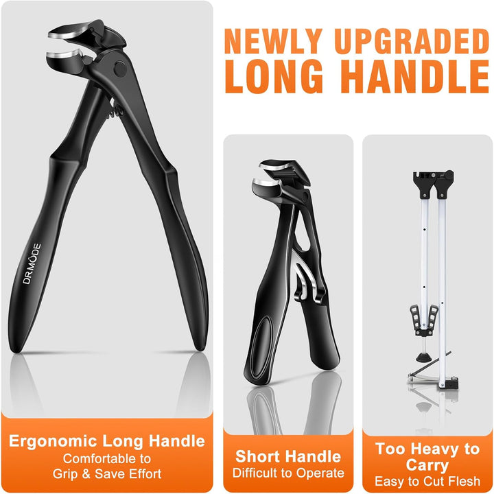 Winkelkopf Nagelknipser für Senioren - DRMODE Ergonomischer Nagelknipser Fussnägel mit Auffangbehält