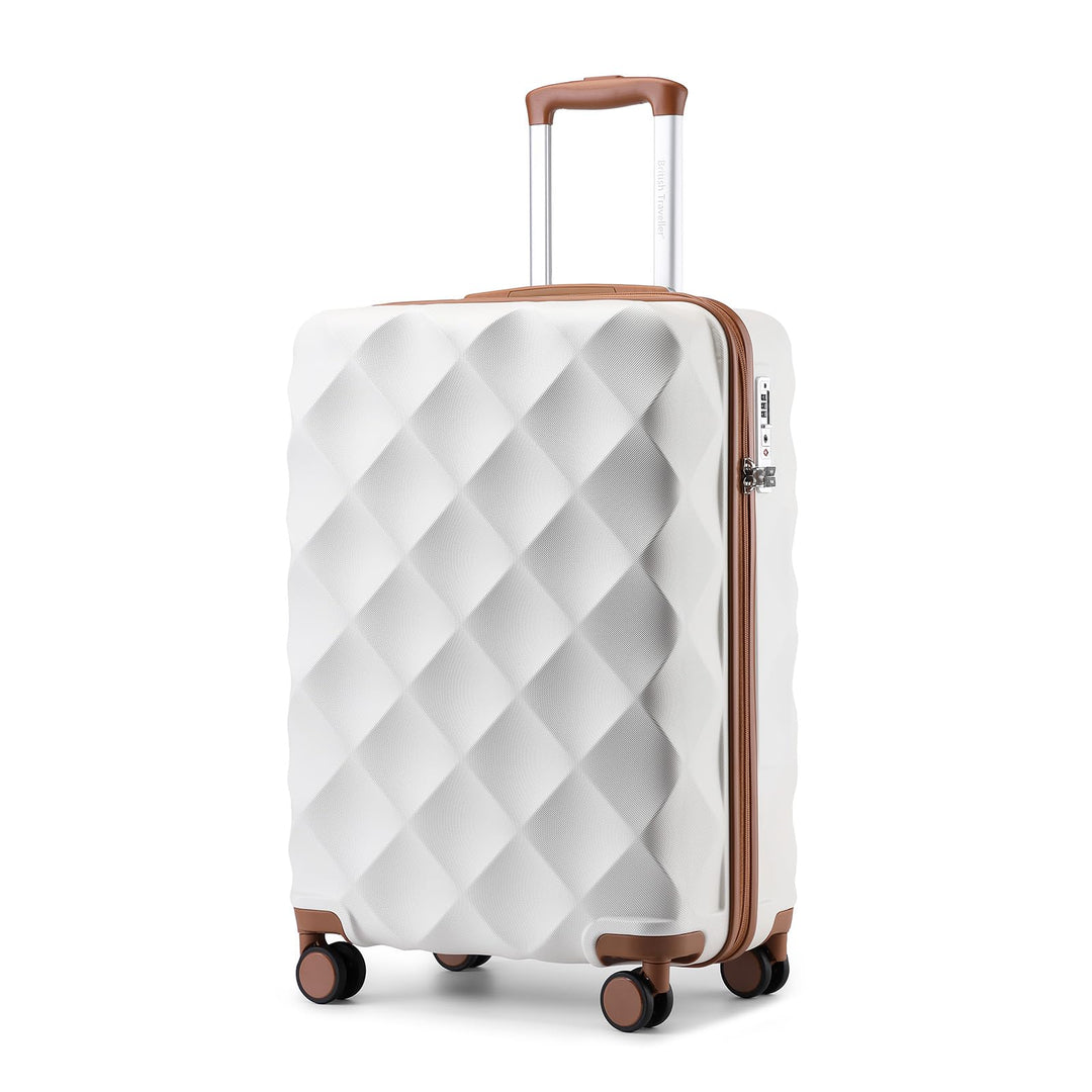 British Traveller Handgepäck Koffer 54x36.5x21.5 cm, Hartschalen Reisekoffer aus ABS+PC mit TSA-Schl