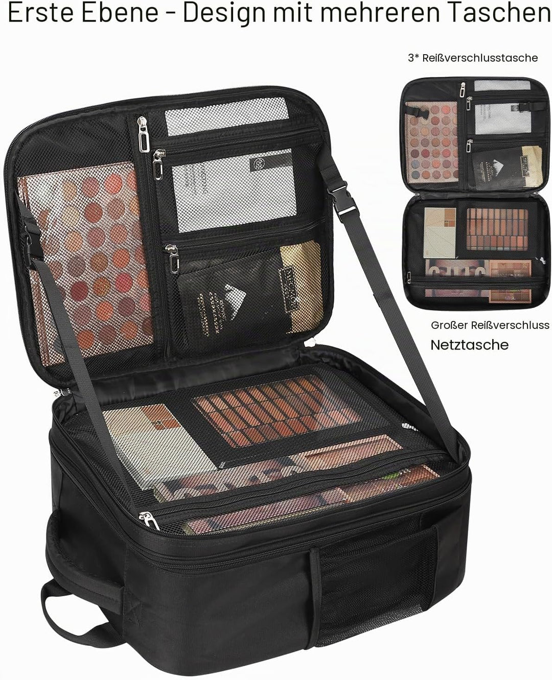 Relavel Kosmetik-Rucksack Profi Kosmetikkoffer Extra Gross Reise Kosmetik Tasche Aufbewahrungsorgani