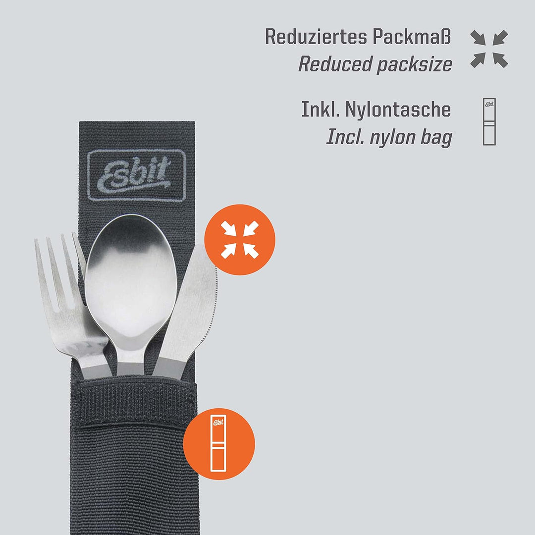 Esbit Titanbesteck, 3-teilig, ultraleicht Silber, Silber