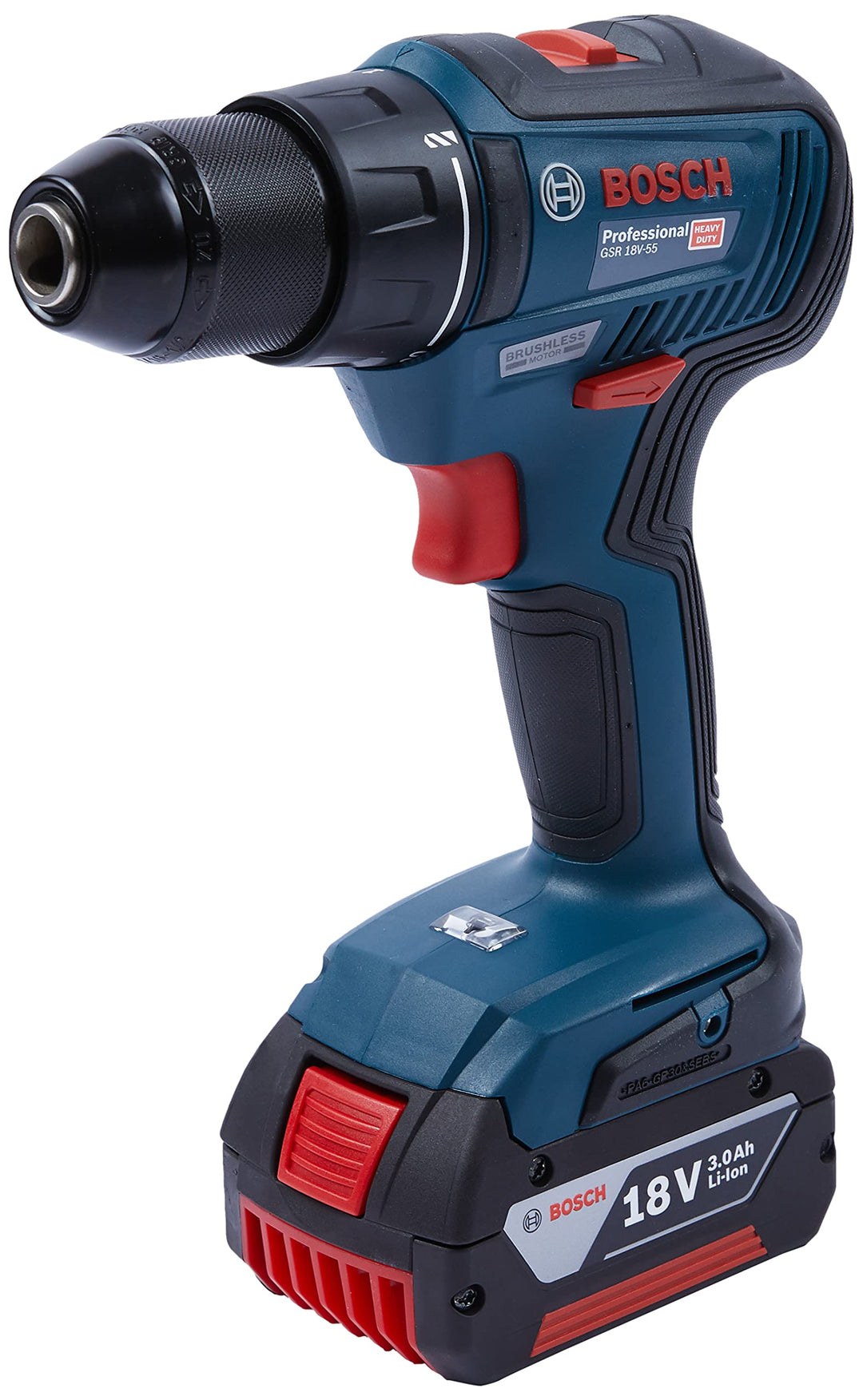 Bosch 101107866 GSR 18 V-55 Akku-Bohrschrauber, 18 Volt, 2 x 3.0 Ah (IEC) Li-Ion