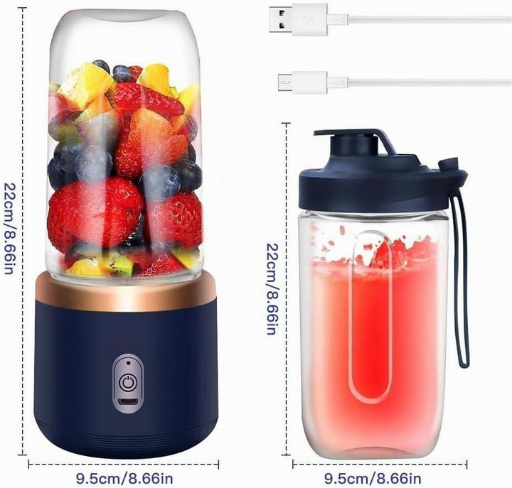 Smoothie Maker, 400ml Tragbarer Mixer Mini Blender mit 6-Klingen Edelstahl Klein Smoothie Maker to G