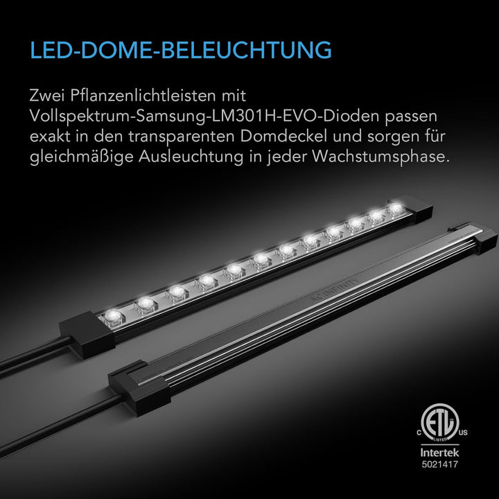 AC Infinity Feuchtigkeitskuppel, Keimset mit LED-Wachstumslichtstäben, stabile Abtropfschale, 5x8 Ze