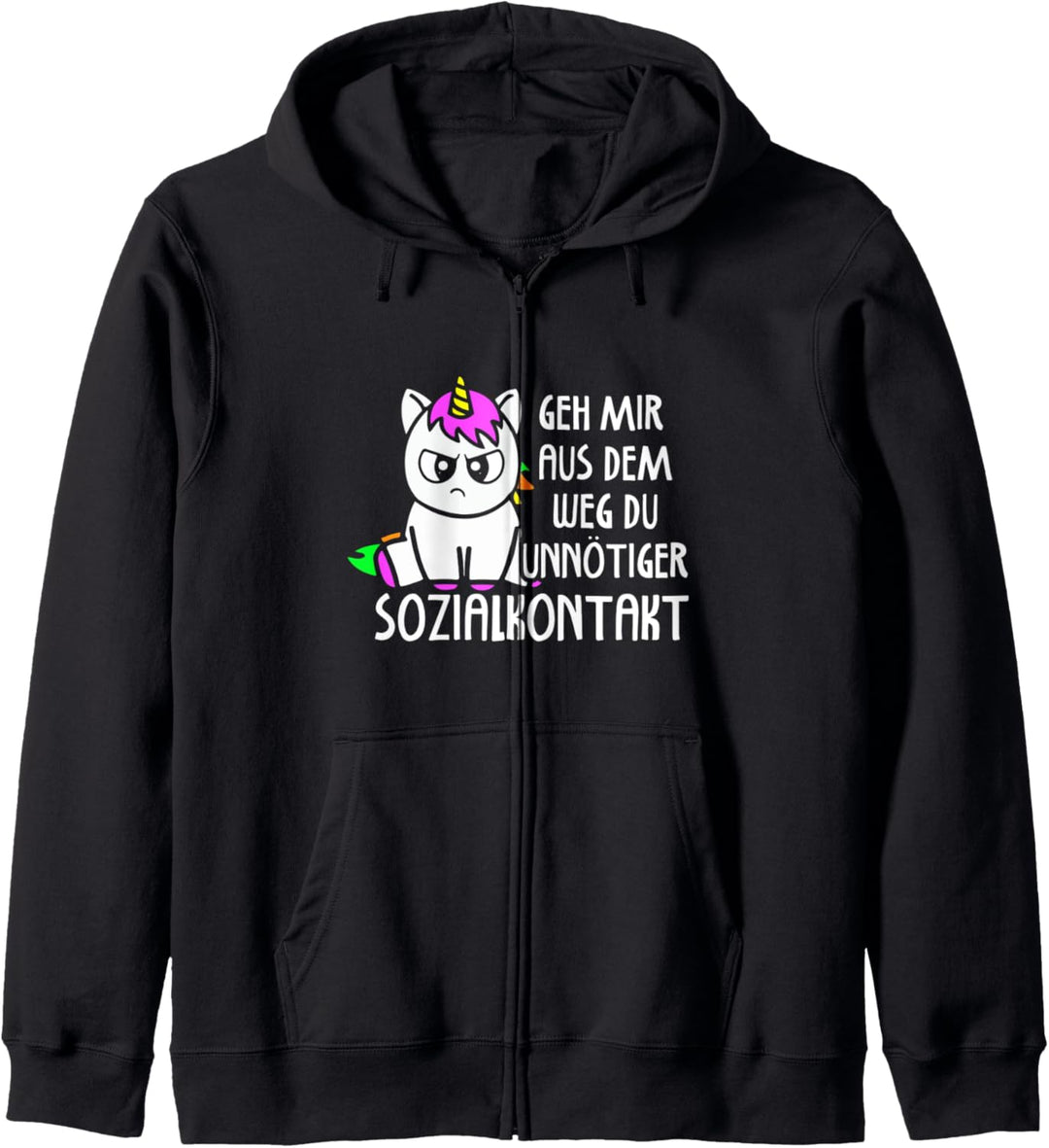 Geh mir aus dem Weg du unnötiger Sozialkontakt Einhorn Kapuzenjacke
