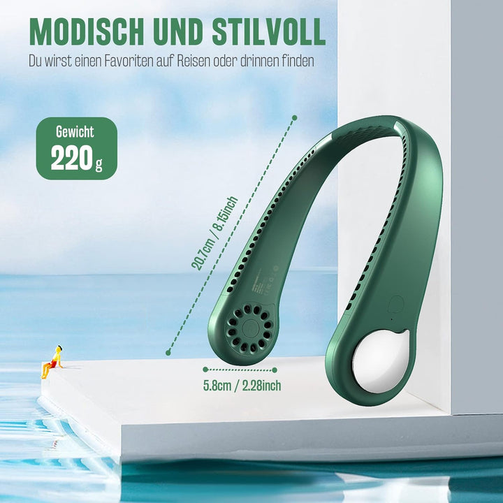 Tragbarer Nackenventilator USB mit 360° Luftstrom, Blattloser Halsventilatoren, Ventilator Zum Umhän