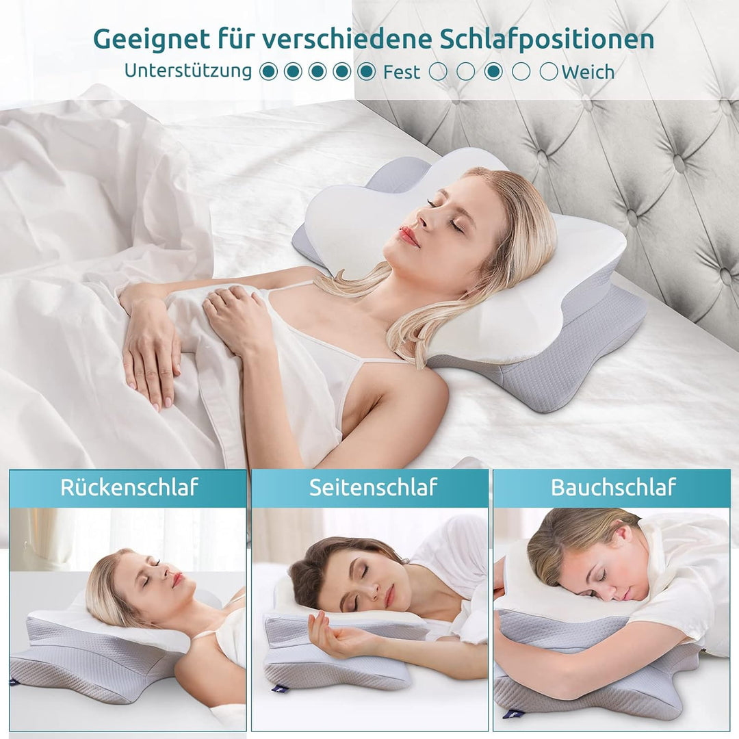 DONAMA Memory Foam Kissen ergonomisches Nackenkissen Kopfkissen Seitenschläferkissen für Seiten, Rüc
