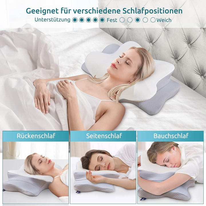 DONAMA Memory Foam Kissen ergonomisches Nackenkissen Kopfkissen Seitenschläferkissen für Seiten, Rüc