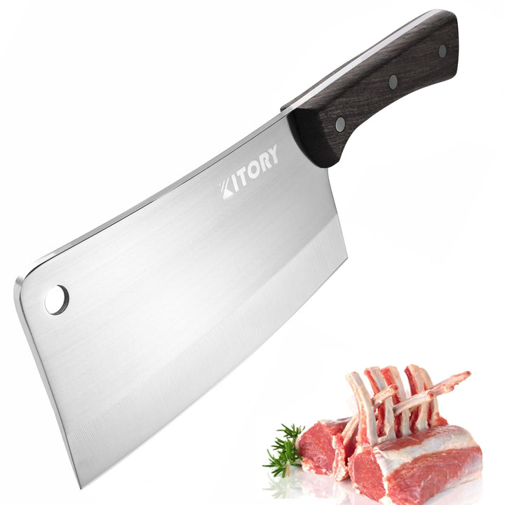 Kitory Hackmesser 18cm, Fleichmesser Extrem Scharf Chinesisches Küchenmesser, Metzgermesser mit Hoch