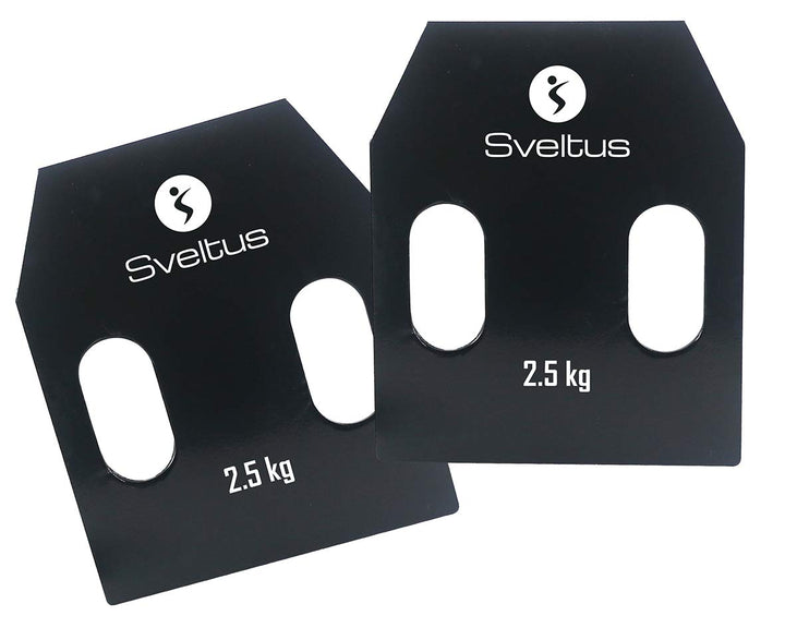 Sveltus Stahlplatten mit Griffen, ca. 2,5 kg, Schwarz, one Size