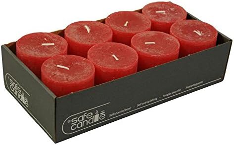 Rustikale Stumpenkerzen – 8 Stück - Wachskerzen/Rustickerzen/Adventskerzen Weihnachten (Rubin Rot, K