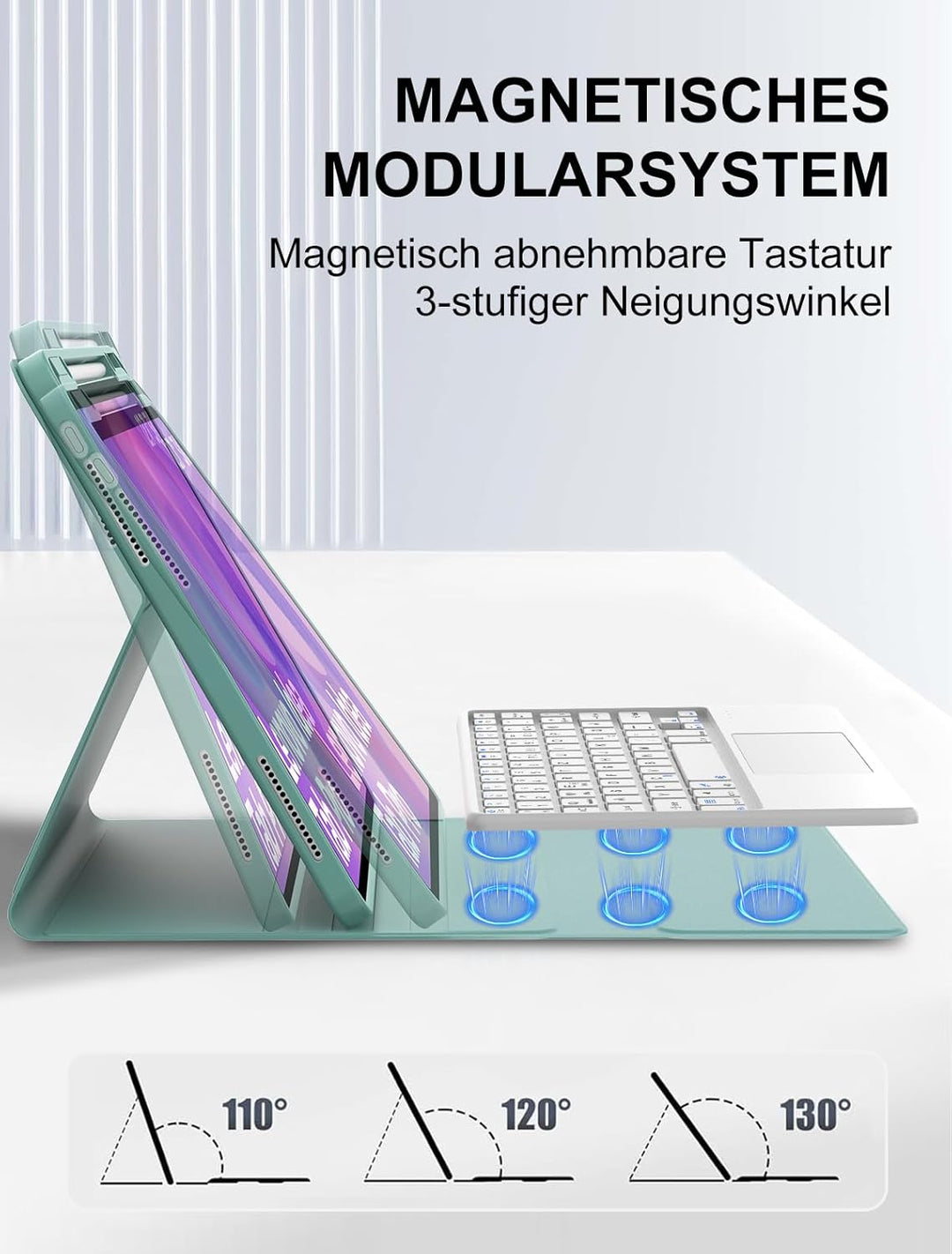 JADEMALL Tastatur Hülle mit Touchpad für Lenovo Idea Tab Pro 12,7" (2025), Deutsches QWERTZ Keyboard