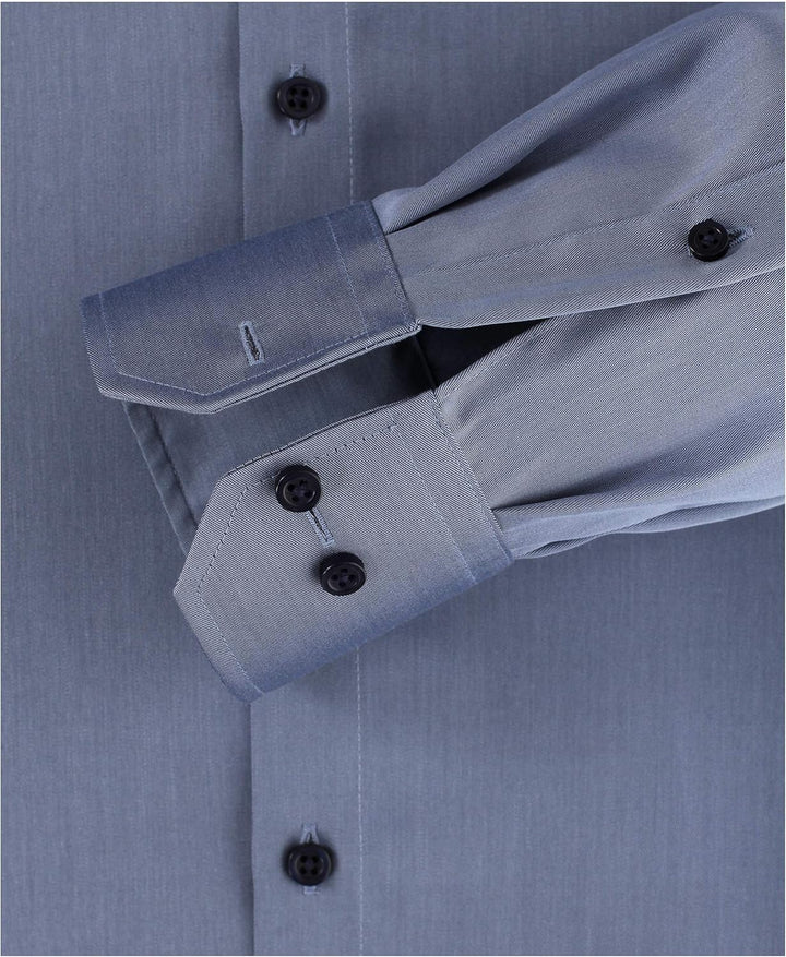 Venti Herren Twill Hemd unifarben extra Langer Arm 72cm Modern Fit 40 Graues Dunkelblau, 40 Graues D